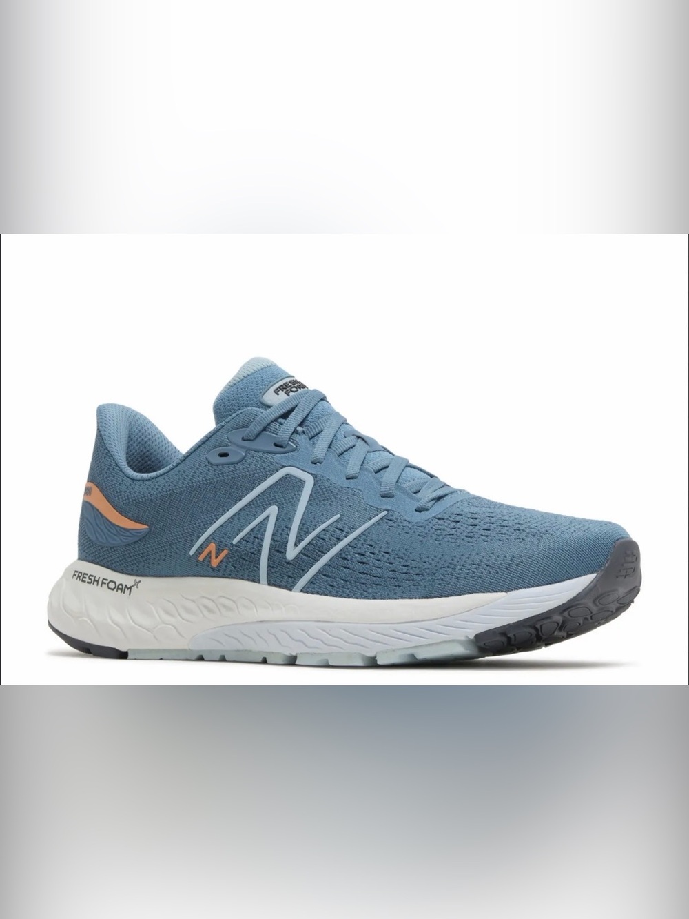New Balance Women's Blue Knit Fresh Foam Sneakers with Peach Accents